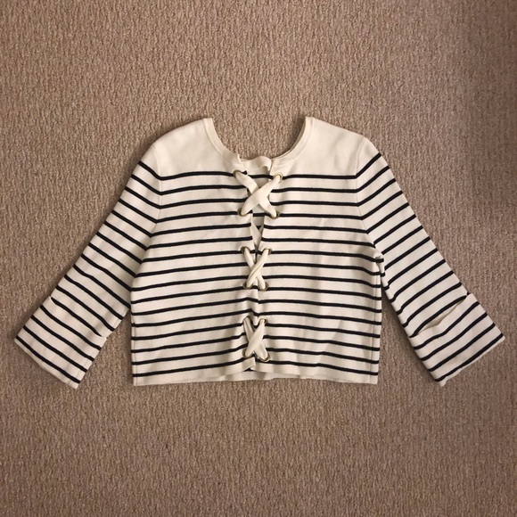Maje Tops - MAJE black white strip sweater shirt ⛓